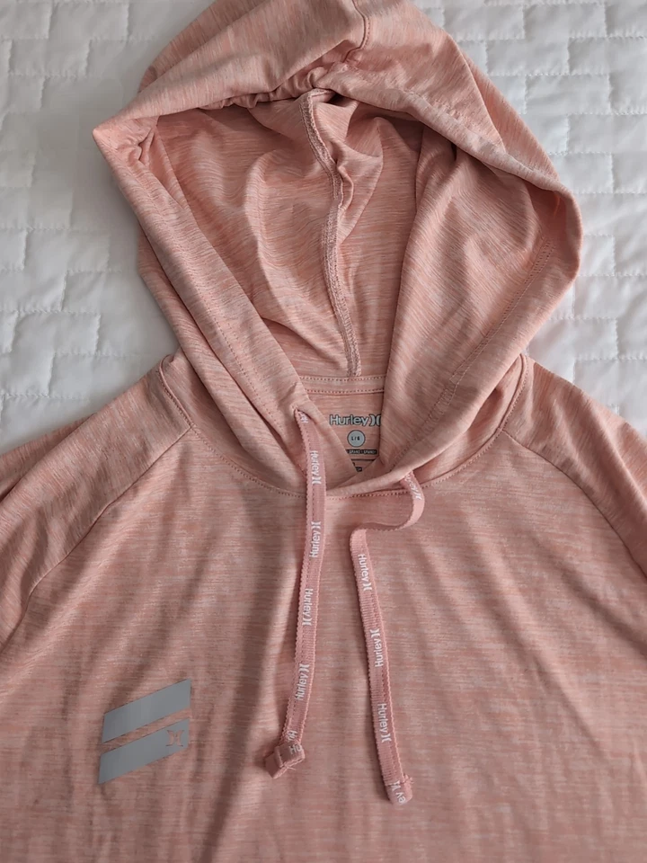 Мужская толстовка с капюшоном Hurley Performance Poly размер Large персиковый/розовый - Изображение 2 из 4
