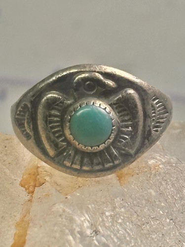 Phönix Ring Gr. 5 Navajo Türkis Thunderbird Bell Trading Sterlingsilber g