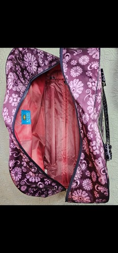 Kathy Van Zeeland Purple Croco Flowers Rolling Travel Bag Large Luggage Carry On - Picture 6 of 11