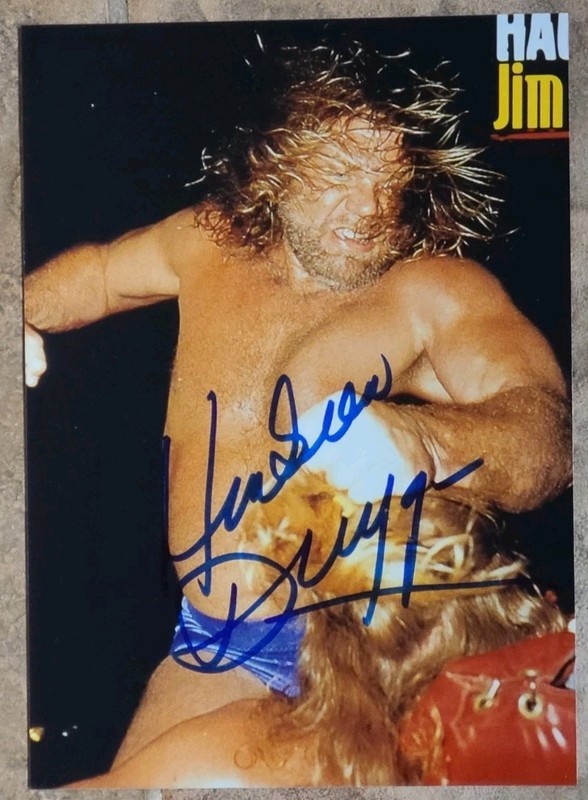 HACKSAW JIM DUGGAN signed 5 X 7 photo WCW WWE WWF  pro wrestling 