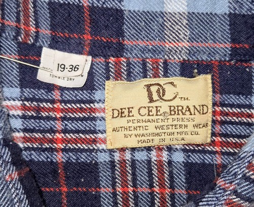Vintage 1970’s Dee Cee Western Distressed Pearl Snap Flannel Plaid Button Up XXL - Picture 3 of 7