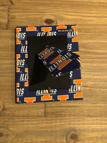 Vintage Univ. of ILLINOIS Fighting Illini Fabric Picture Frame by Broad Bay - Picture 3 of 8