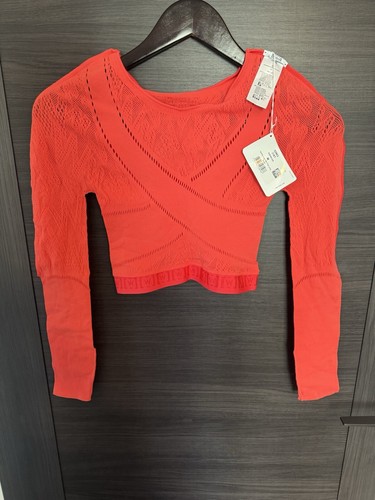 Wolford BNWT Pink Hibiscus Sporty Long Sleeve Logo Net Top Size M RRP £140 - Picture 2 of 6