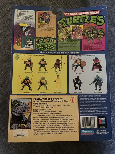 NEW Teenage Mutant Ninja Turtles Rocksteady Action Figure 1998 Playmates TMNT - Picture 2 of 2