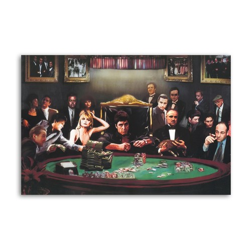 Gangster Casino Paten Al Pacino Leinwand Wandbild Poster Bild Dekoration - Bild 1 von 12