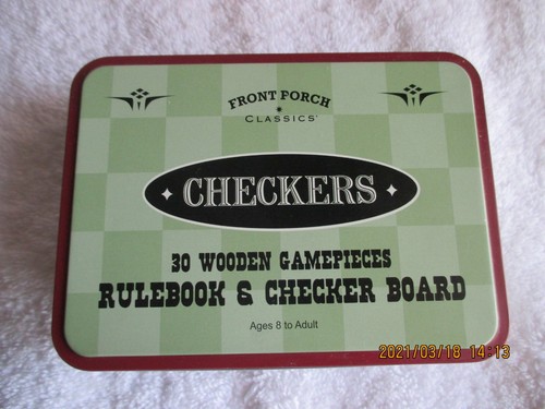 Juego de Mesa CHECKERS Miniatura Porche Frontal Nuevo en Lata Sellada - Imagen 3 de 4