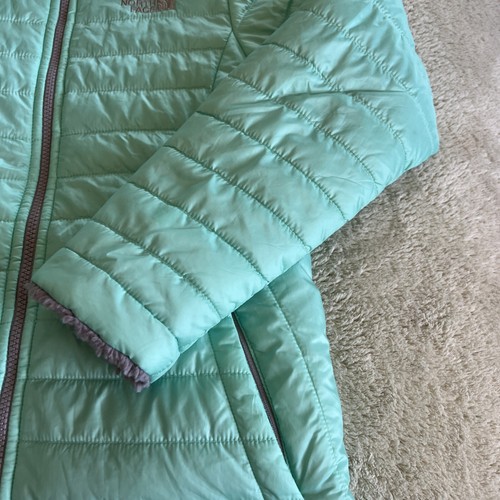 The North Face Mädchen türkis Fleece grau wendbar gefütterter Winter Schnee Mantel 14-16 - Bild 3 von 8