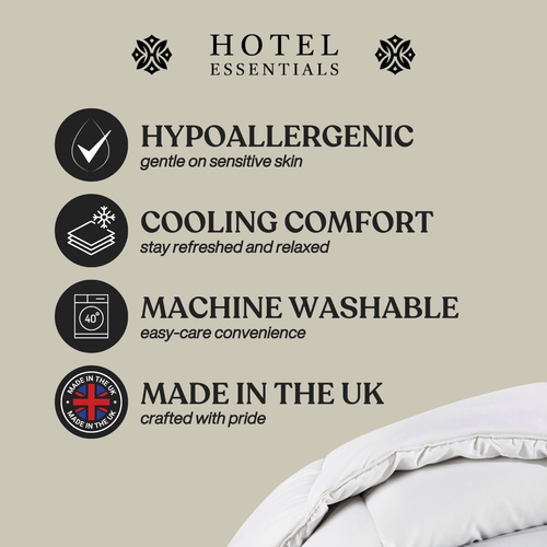 Hotel Essentials Soft Touch Feels Like Down 1.5 -7.5 Tog Summer Microfibre Duvet - Picture 15 of 60