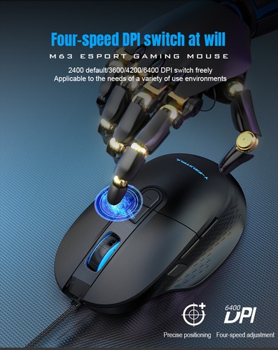 M63 Gaming Mouse Mechanical Gaming RGB Computer Wired Mouse office Notebook - Picture 12 of 12