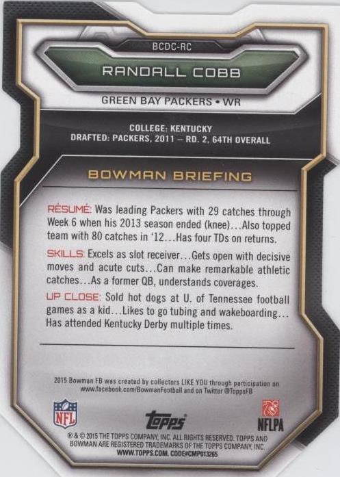 2015 Bowman Randall Cobb #BCDC-RC