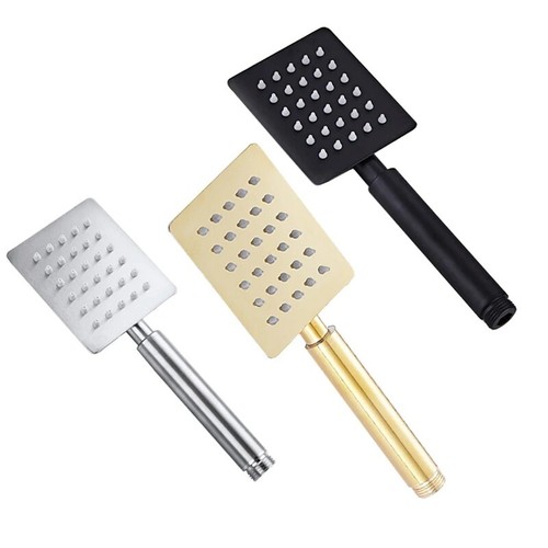 Rain Handheld Shower Head Big Panel Square Circular Stainless Steel Sprinkler - Picture 24 of 27