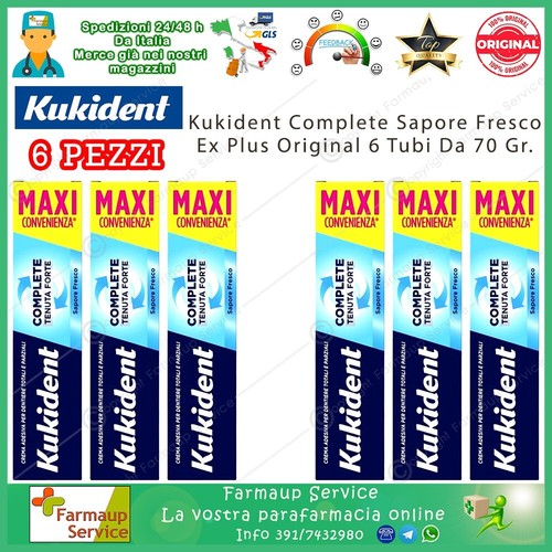 Kukident Complete Ex Plus Original Crema Adesiva Per Dentiere 6 x 70 gr Offerta - Foto 2 di 2