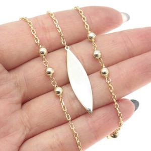 Authentic 925 Sterling Silver Gold Plated Ball By The Yard Lariat Chain Necklace 20-22"