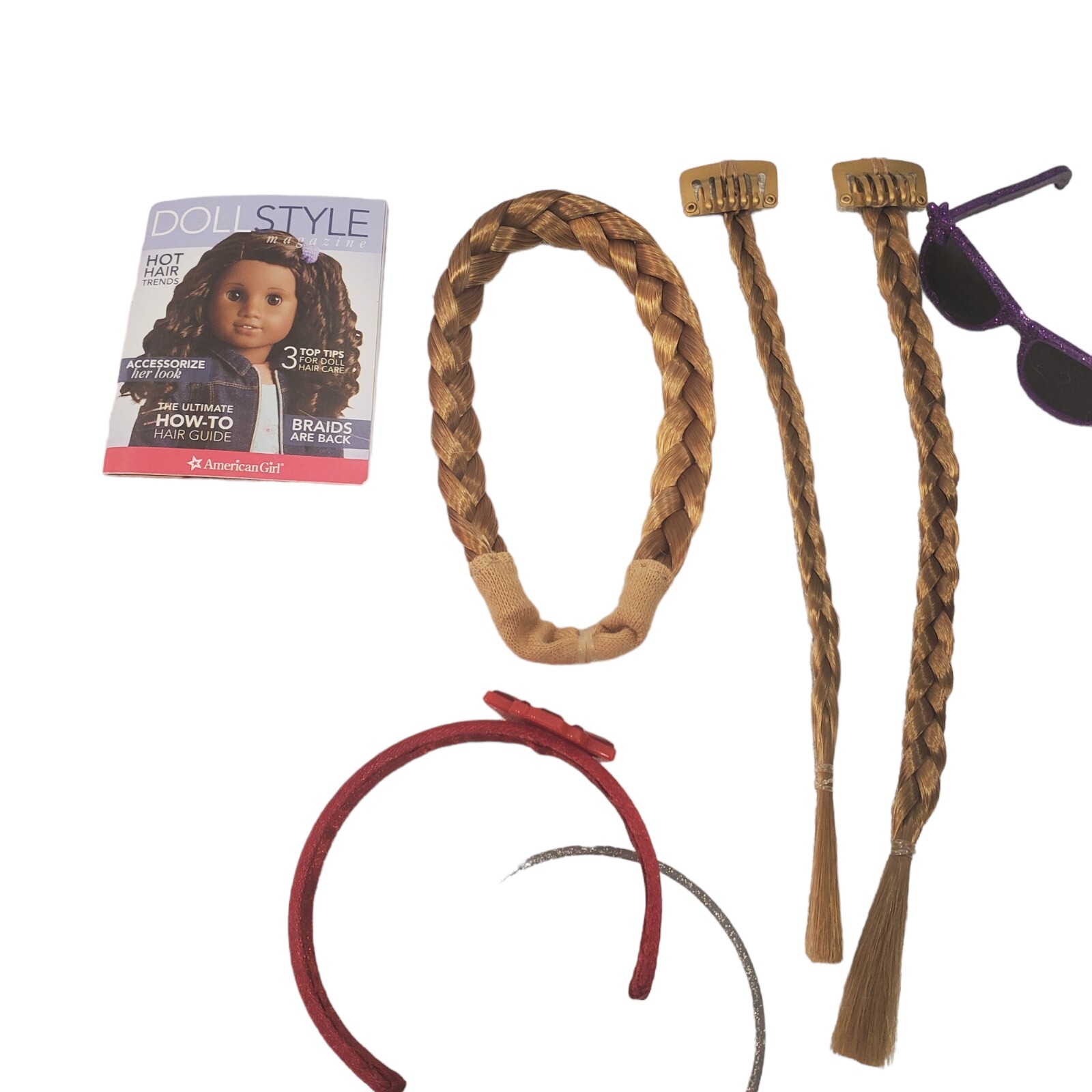 American Girl Hair Braids Accessories Clip Glasses Doll 8 Piece eBay