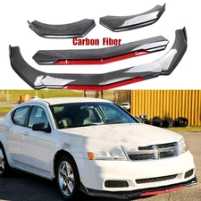 Front Bumper Lip Splitter Body Kit Spoiler For Dodge Avenger Carbon Fiber