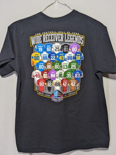 NFL Hall Of Fame All-time Great Wide Receivers Graphic Tee Black Rice Moss Large