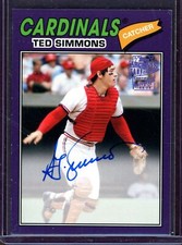 TED SIMMONS 2018 Topps Archives Fan Favorites Autograph Purple #TS AUTO #143/150