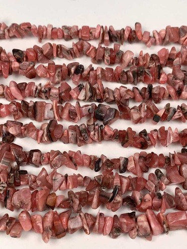 7-10mm Pink Argentine Rhodonite Nugget Beads 32" Strand Gemstone Crystal - Picture 2 of 10