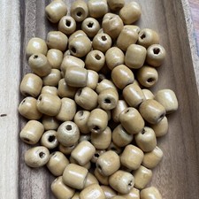 Natural Macrame 1/2" Barrel Wood Craft Jewelry Beads 11mmx13mm Small Natural