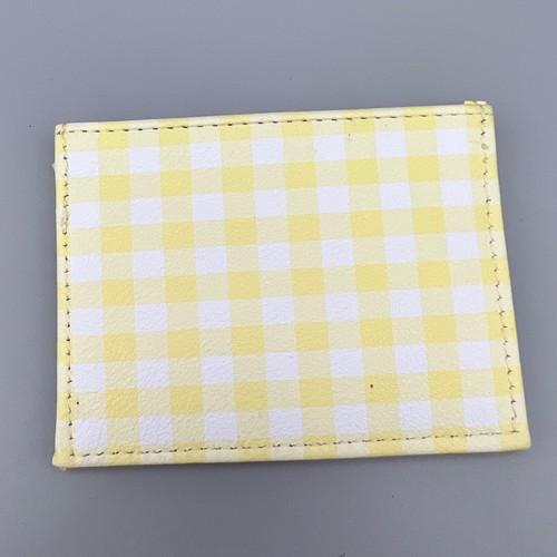Yellow and White Buffalo Plaid Check Unbranded Card Wallet Summery 3"x4" Womens - Picture 3 of 12
