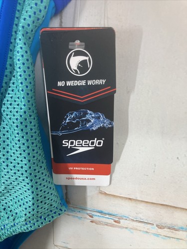 Speedo 1 Piece Swimsuit Childrens Size 8 Darling Ditsy +B Blue Green NWT - Picture 3 of 12