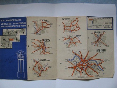B.V. ARAL Sonderkarte Vogtland, Erzgebirge, Land- u. Stadtkarte ca. 1935 - Bild 2 von 6