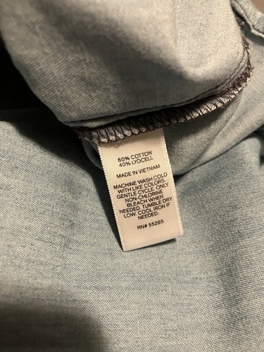 Express Boyfriend Soft Denim Chambray Blue Button Up Shirt Womens Size Small - Picture 7 of 11