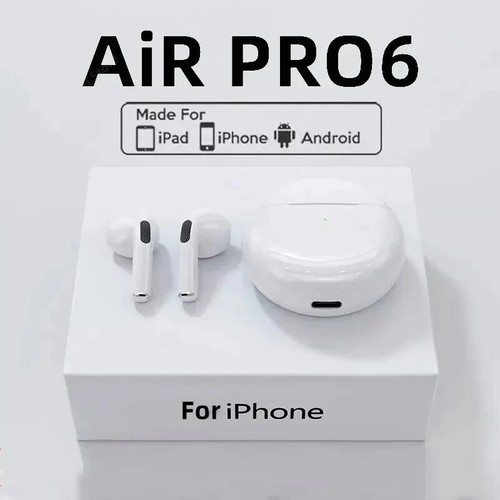 Pro 6 TWS Bluetooth Earphones Wireless Bluetooth Headset Noise Cancelling Earbud - Photo 3 sur 3