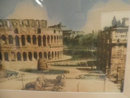 VINTAGE THE COLOSSEUM FRAMED COLOUR TINT PRINT MID CENTURY ORIGINAL ART - Bild 3 von 5