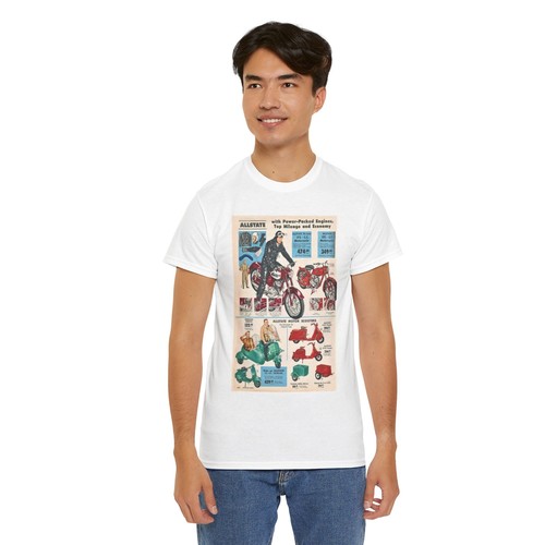 Vintage 1960's Sears Allstate Motorcycles & Scooter Retro Unisex Tee, Heavy - Picture 10 of 109