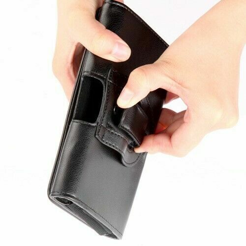 Für Samsung Galaxy A12 Schwarz Horizontal PU Leder Tasche Etui Gürtelclip Holster - Bild 7 von 10