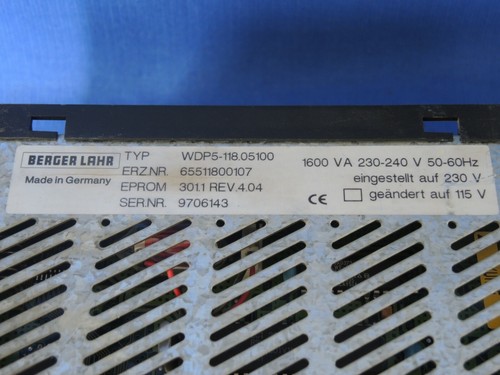 Controlador de motor paso a paso Berger Lahr WDP5-118.05100 230-240 VAC, 50-60 Hz, 1600 VA - Imagen 12 de 12