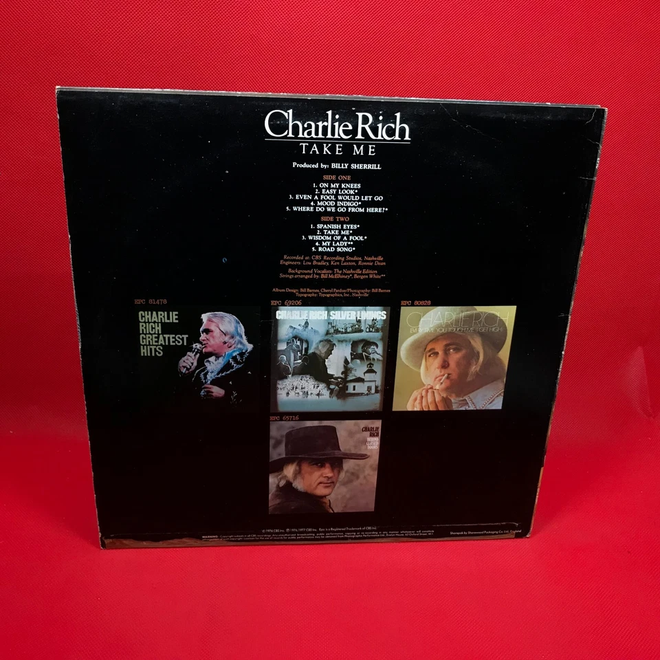 CHARLIE RICH Take Me 1976 UK vinyl LP fSpanish Eyes Where Do We Go From Here - Image 2 of 4