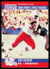 Ray Agnew, 1990 Pro Set, #678, New England Patriots, RC