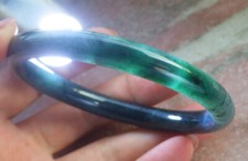 Video Certified Icy Green 100 A JADE Jadeite Circle Bangle Bracelet 57mm 699002