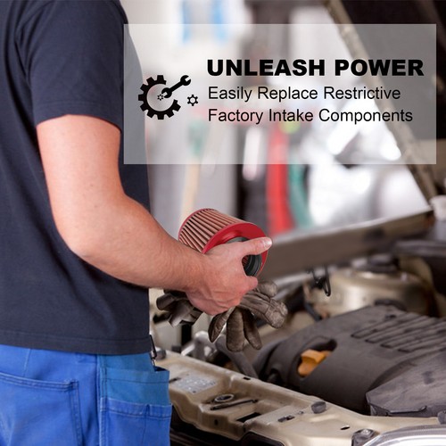 3" Car Cold Air Intake Filter Induction Kit Pipe Aluminum Power Flow Hose System - Picture 10 of 12