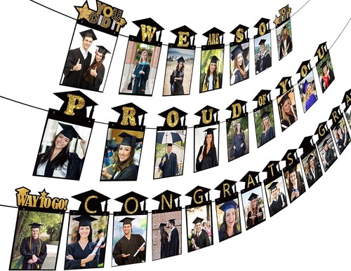 3PCS Graduation Decorations Class of 2023 2024 Photo Banner Party Supplies - Con - Picture 2 of 8