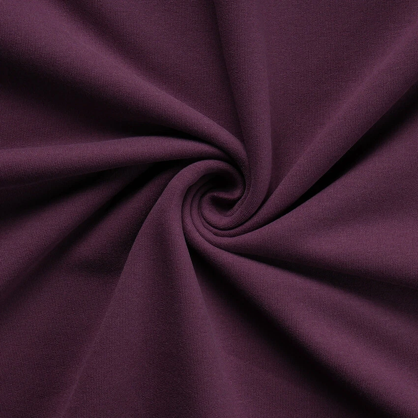 Bio-Baumwoll Soft Sweat Bio-zertifiziert | Meterware | 0,5m | aubergine