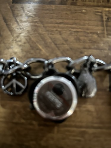 Betsy Johnson Black Metal Watch Charm Bracelet New In Box (Needs Battery) - Picture 8 of 9