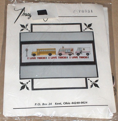Imaginating "I Love Trucks" Kreuzstich-Set - Schulbus, Eis, Postwagen - Bild 1 von 2