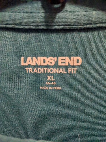 Lands End Men's XL Blue Traditional Fit Short sleeved Polo Shirt - Picture 5 of 7