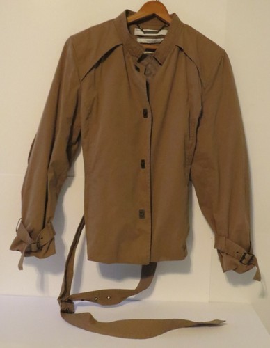 PERRY ELLIS Portfolio Brushed Cotton Soft Poly Womens Brown Jacket L Large - Picture 2 of 12