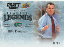 2009-10 Upper Deck Draft Edition Coaching Legends Blue #CLBD Billy Donovan /99