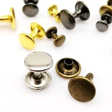 50/200set Metal Double Cap Round Rivet Leather Belt Bag DIY Punk Spike Stud Tack