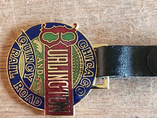 Chicago Burlington Quincy Railroad Pocket Watch FOB Train Advertising Vtg Strap - Picture 16 of 24