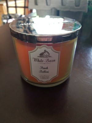1 Bath Body Works White Barn Peach Bellini 3 Wick Scented Candle