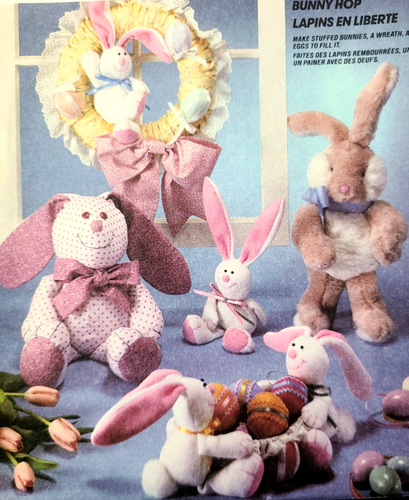 Vtg McCalls 886 3500 Sew Pattern Easter Bunny Rabbit Stuffed Toys Wreath Eggs - Picture 1 of 4