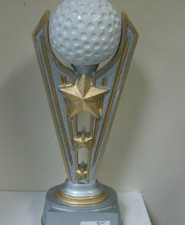 Golf trophy or award, about 8" high, engraving included, great design, M or F