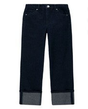 Levi's Girls  Lurex Sparkly Wide Leg Jeans with Cuffs Size -8