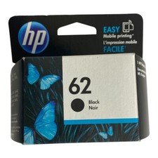 HP 62 Black Original Ink Cartridge - Exp 10/2019 - New Sealed Genuine OEM